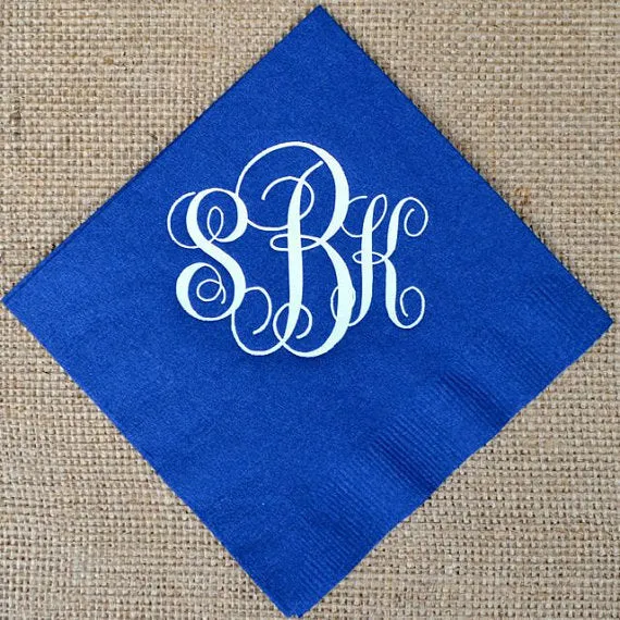 Custom Monogrammed Wedding Napkins
