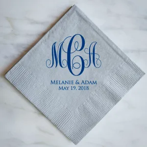 Custom Monogrammed Wedding Napkins