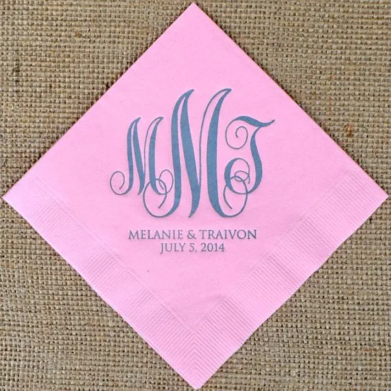 Custom Monogrammed Wedding Napkins