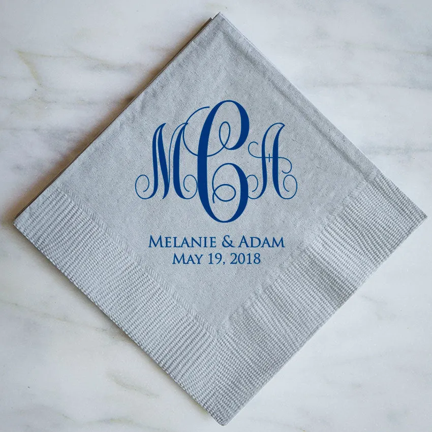 Custom Monogrammed Wedding Napkins