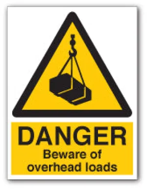 DANGER Beware of overhead loads