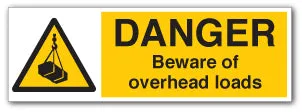 DANGER Beware of overhead loads