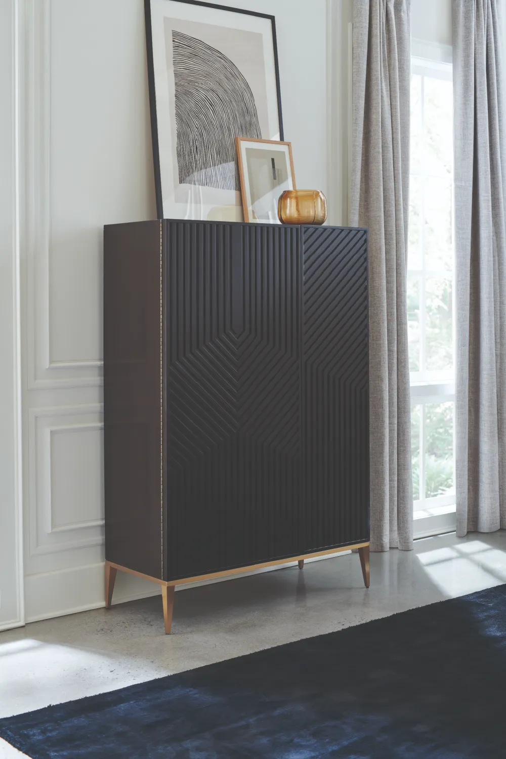 Dark Brown Graphic Cabinet | Caracole Out of Line