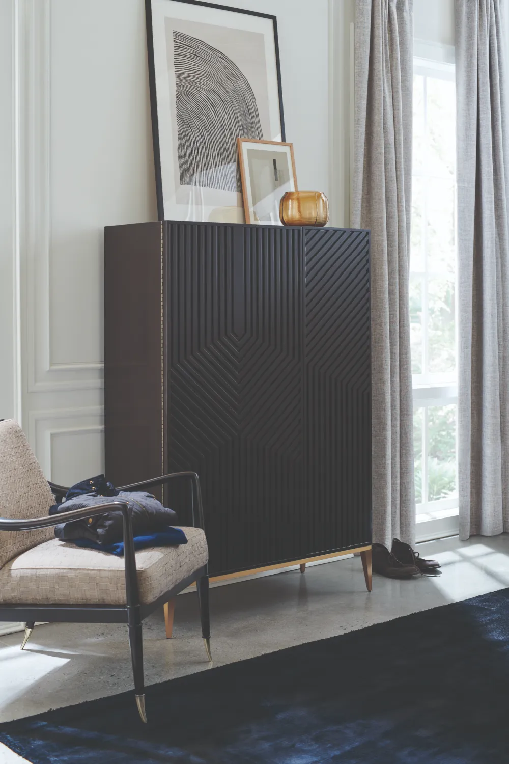 Dark Brown Graphic Cabinet | Caracole Out of Line