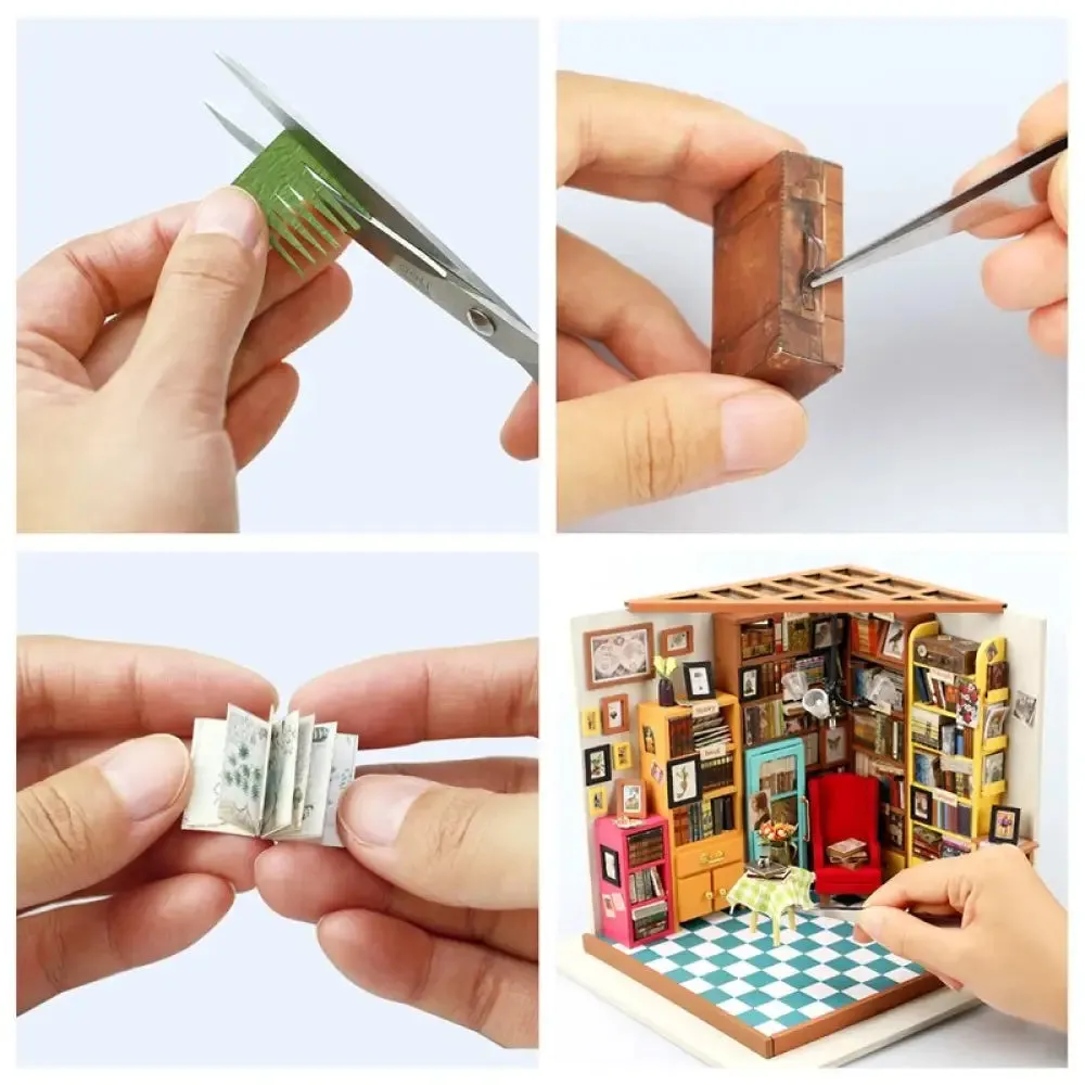Diy House with Furniture Study Room Simons Coffee Children Adult Doll House Miniature Dollhouse Wooden Kits Toy