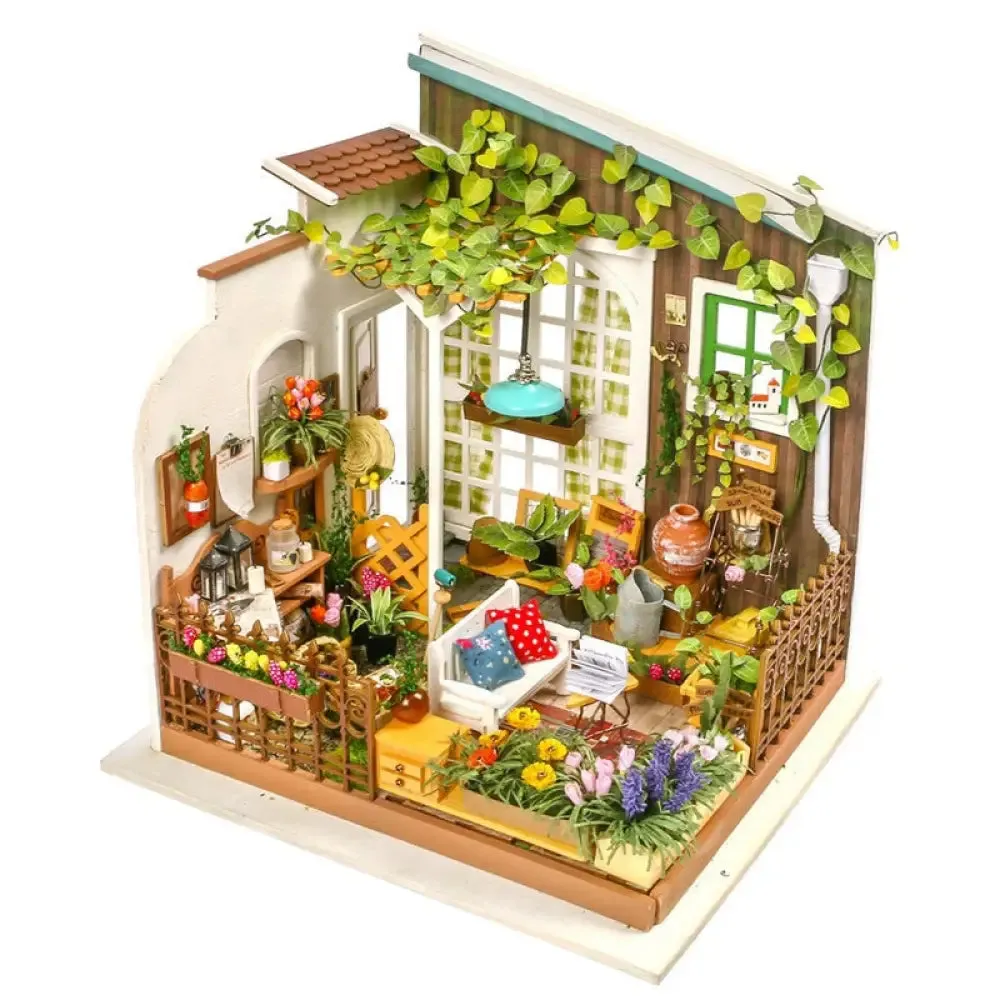 Diy House with Furniture Study Room Simons Coffee Children Adult Doll House Miniature Dollhouse Wooden Kits Toy
