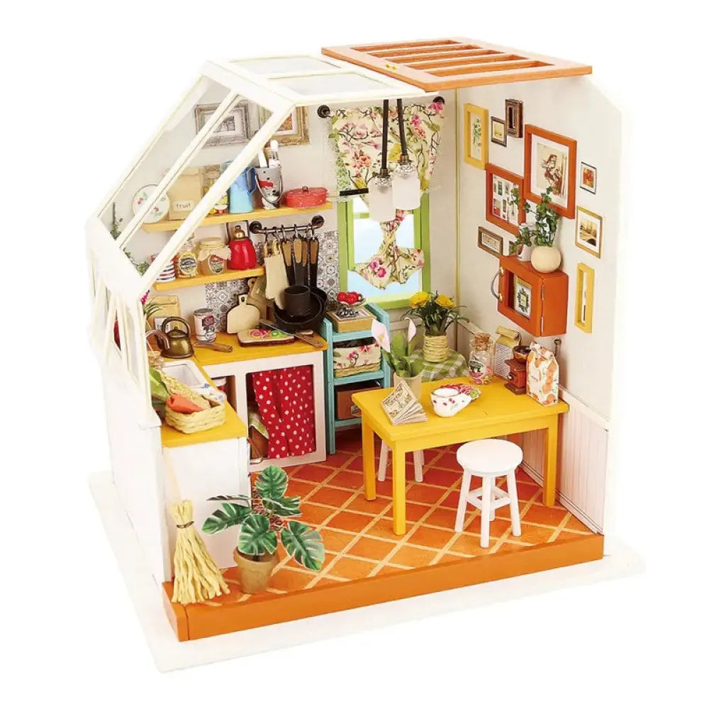 Diy House with Furniture Study Room Simons Coffee Children Adult Doll House Miniature Dollhouse Wooden Kits Toy