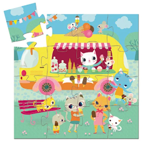 Djeco Silhouette Puzzle - The Ice Cream Truck 16 pcs