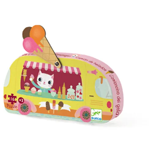 Djeco Silhouette Puzzle - The Ice Cream Truck 16 pcs