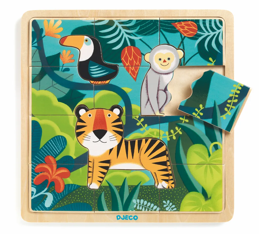 Djeco Wooden Puzzle - Puzzlo Jungle