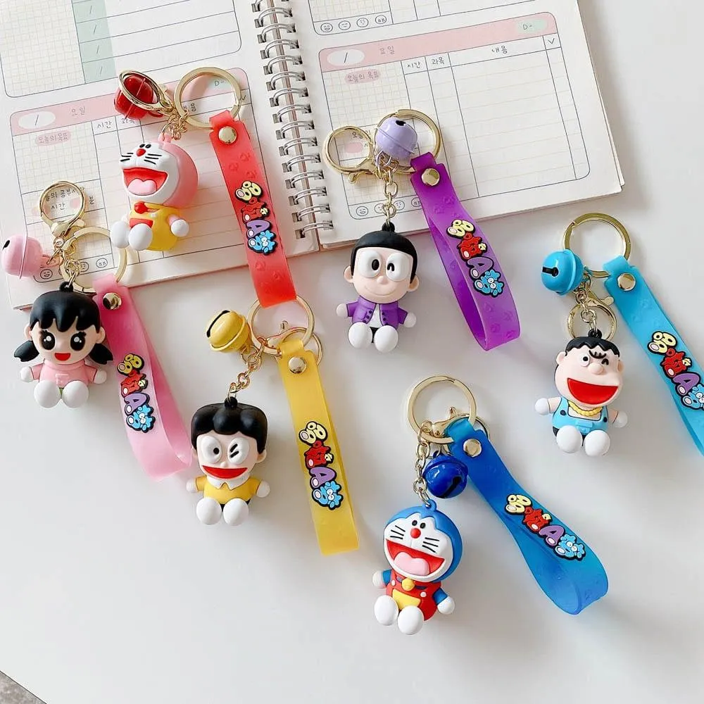 Doraemon Silicon Keychain With Bagcharm And Strap (Select From Drop Down Menu)