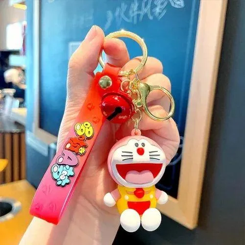 Doraemon Silicon Keychain With Bagcharm And Strap (Select From Drop Down Menu)