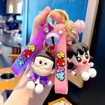 Doraemon Silicon Keychain With Bagcharm And Strap (Select From Drop Down Menu)