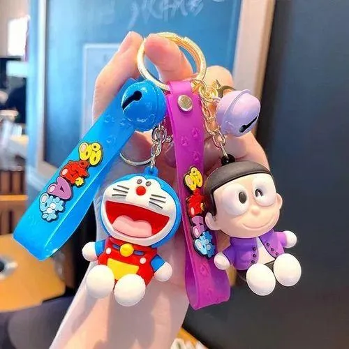 Doraemon Silicon Keychain With Bagcharm And Strap (Select From Drop Down Menu)