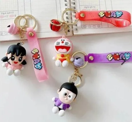 Doraemon Silicon Keychain With Bagcharm And Strap (Select From Drop Down Menu)