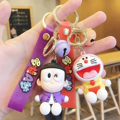 Doraemon Silicon Keychain With Bagcharm And Strap (Select From Drop Down Menu)