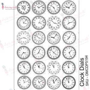 Dress My Craft Transfer Me Sheet A4 - Clock Dials