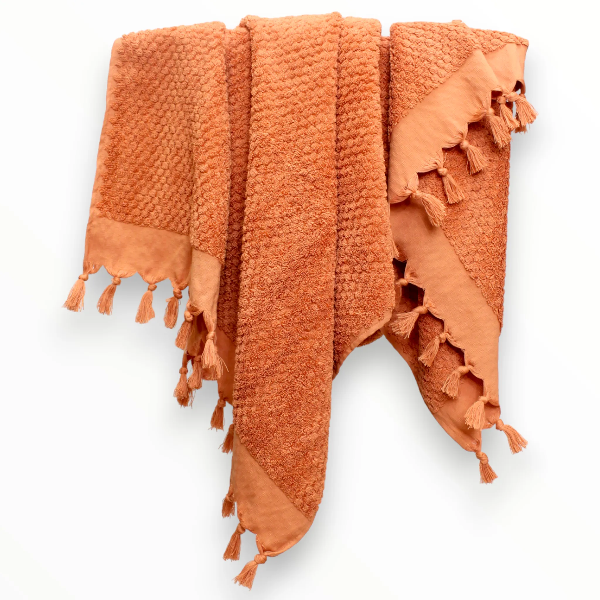 Elegant Natural Cotton Hand-Woven Turkish Terry Hammam Towel