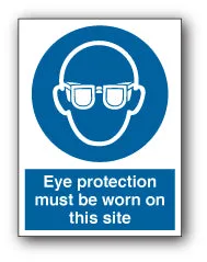 Eye protection must be worn on this site