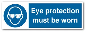 Eye protection must be worn