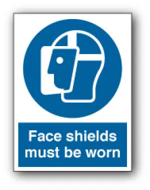 Face shields must be worn