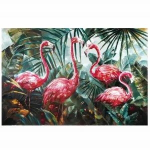 Fern Cottage Flamingoes Canvas