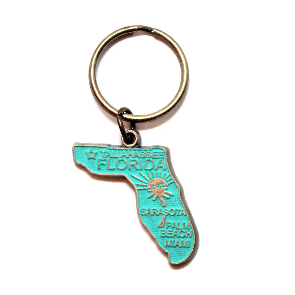 Florida Key Chain - High Quality Thick Metal State Key Ring