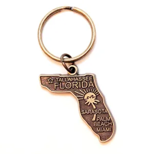 Florida Key Chain - High Quality Thick Metal State Key Ring