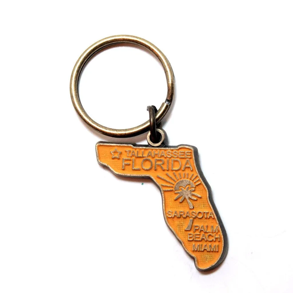 Florida Key Chain - High Quality Thick Metal State Key Ring