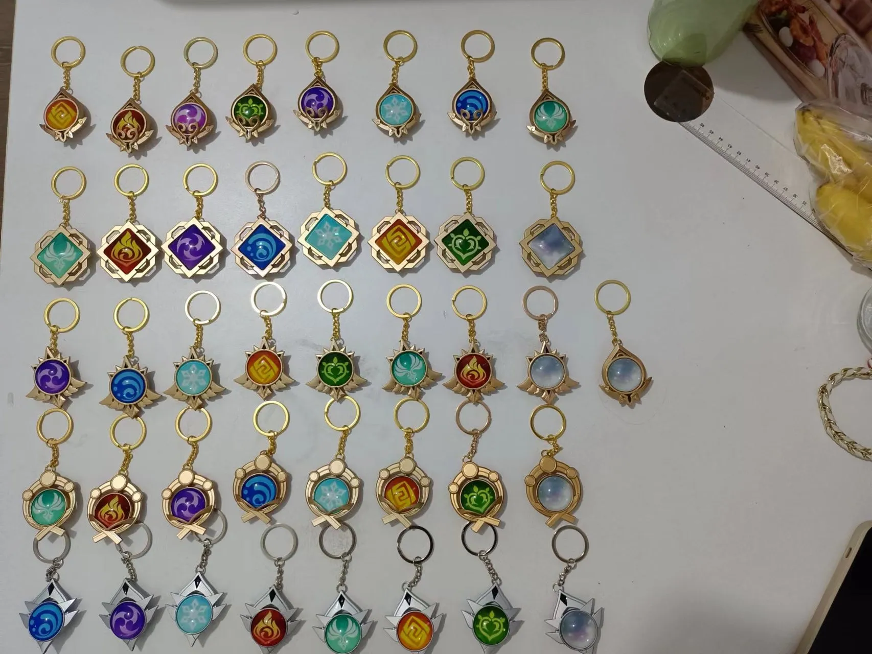 Genshin Impact Vision Keychains