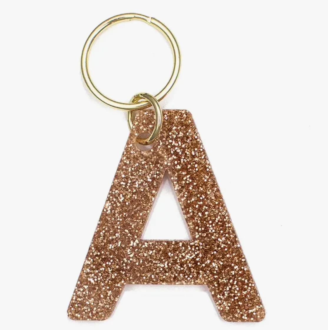 Glitter Acrylic Initial Keychains