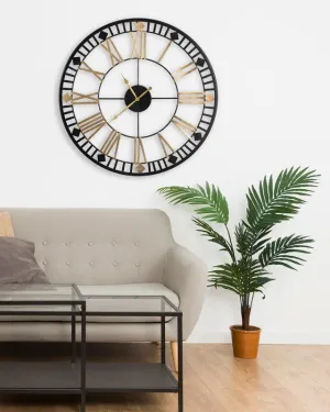 Gold &; Black Round Wall Clock