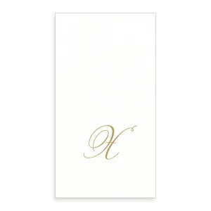 Gold Monogram Paper Guest Towel - Letter X