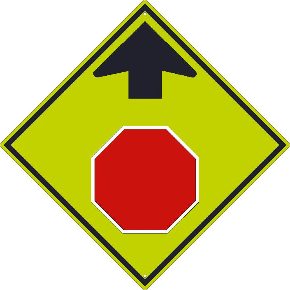 (Graphic Stop Ahead)Sign, 30X30,.080 Dg Ref Alum - TM609DG