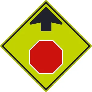 (Graphic Stop Ahead)Sign, 30X30,.080 Dg Ref Alum - TM609DG
