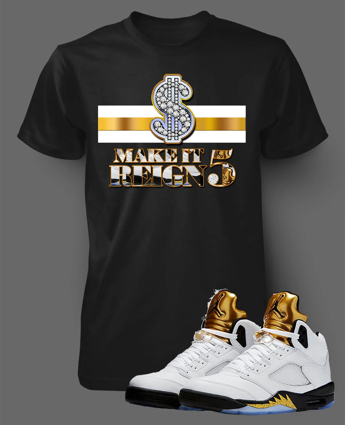 Graphic T Shirt To Match Retro Air Jordan 5 Olympics Shoe