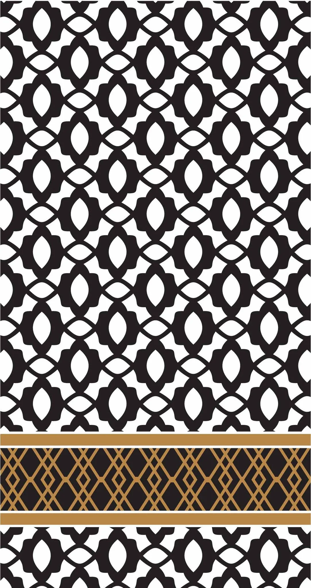 GUEST TOWELS - RAB - MIDNIGHT BLACK AND GOLD PATTERN