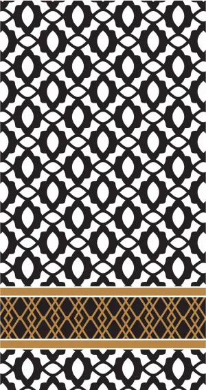 GUEST TOWELS - RAB - MIDNIGHT BLACK AND GOLD PATTERN