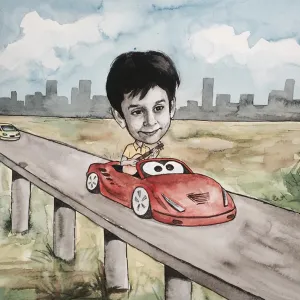 Hand Painted Portrait <br> Car