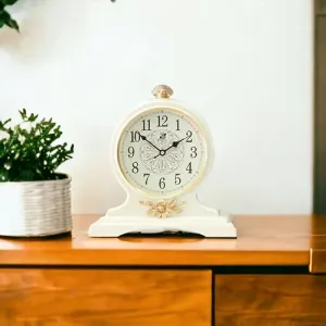 HAVELI HOME DECOR STUDIO Table Clock Material Plastic White V-79