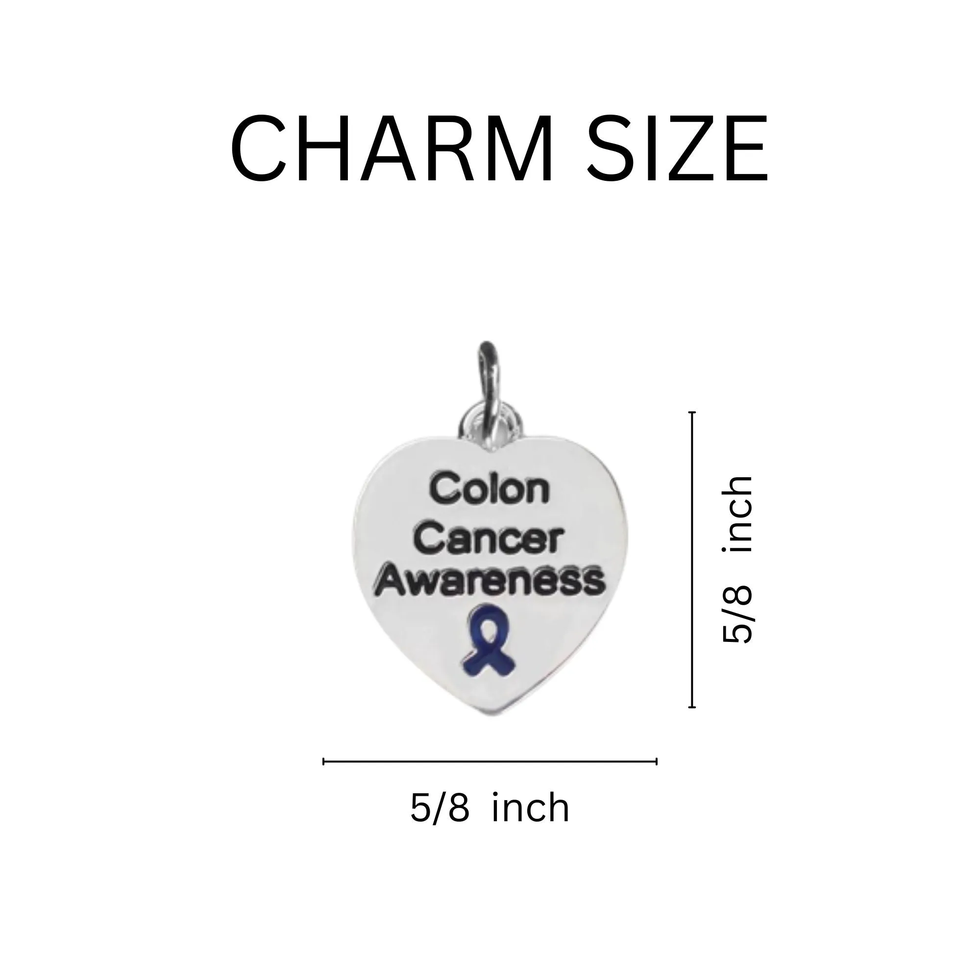 Heart Shaped Colon Cancer Awareness Key Chains