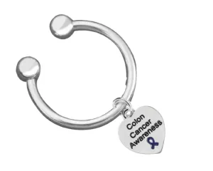 Heart Shaped Colon Cancer Awareness Key Chains