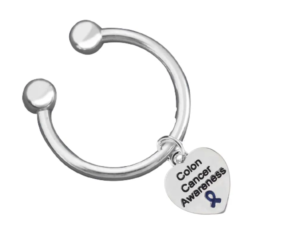 Heart Shaped Colon Cancer Awareness Key Chains