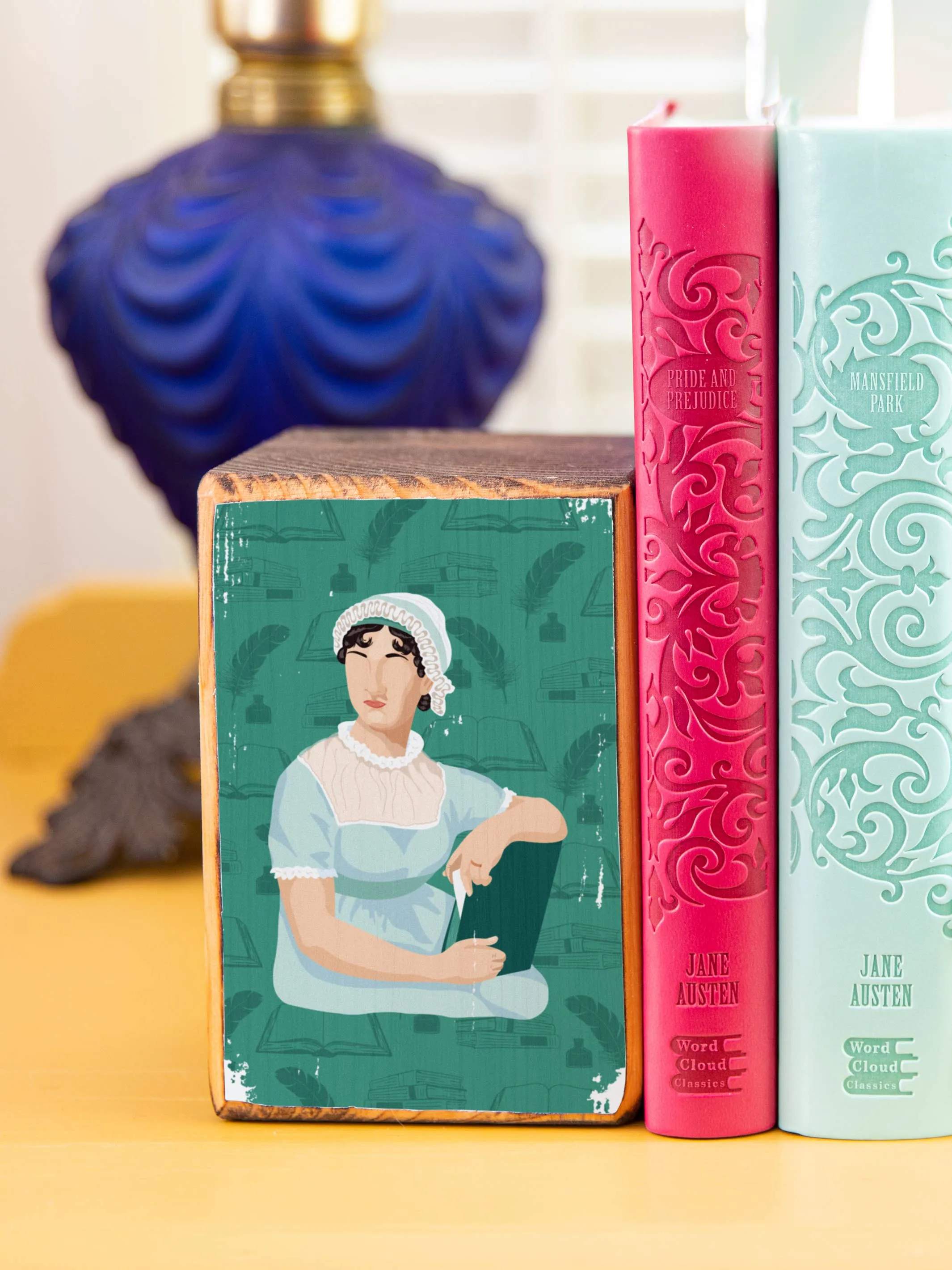 Jane Austen Reading Quote Bookend Set