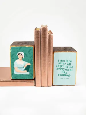 Jane Austen Reading Quote Bookend Set