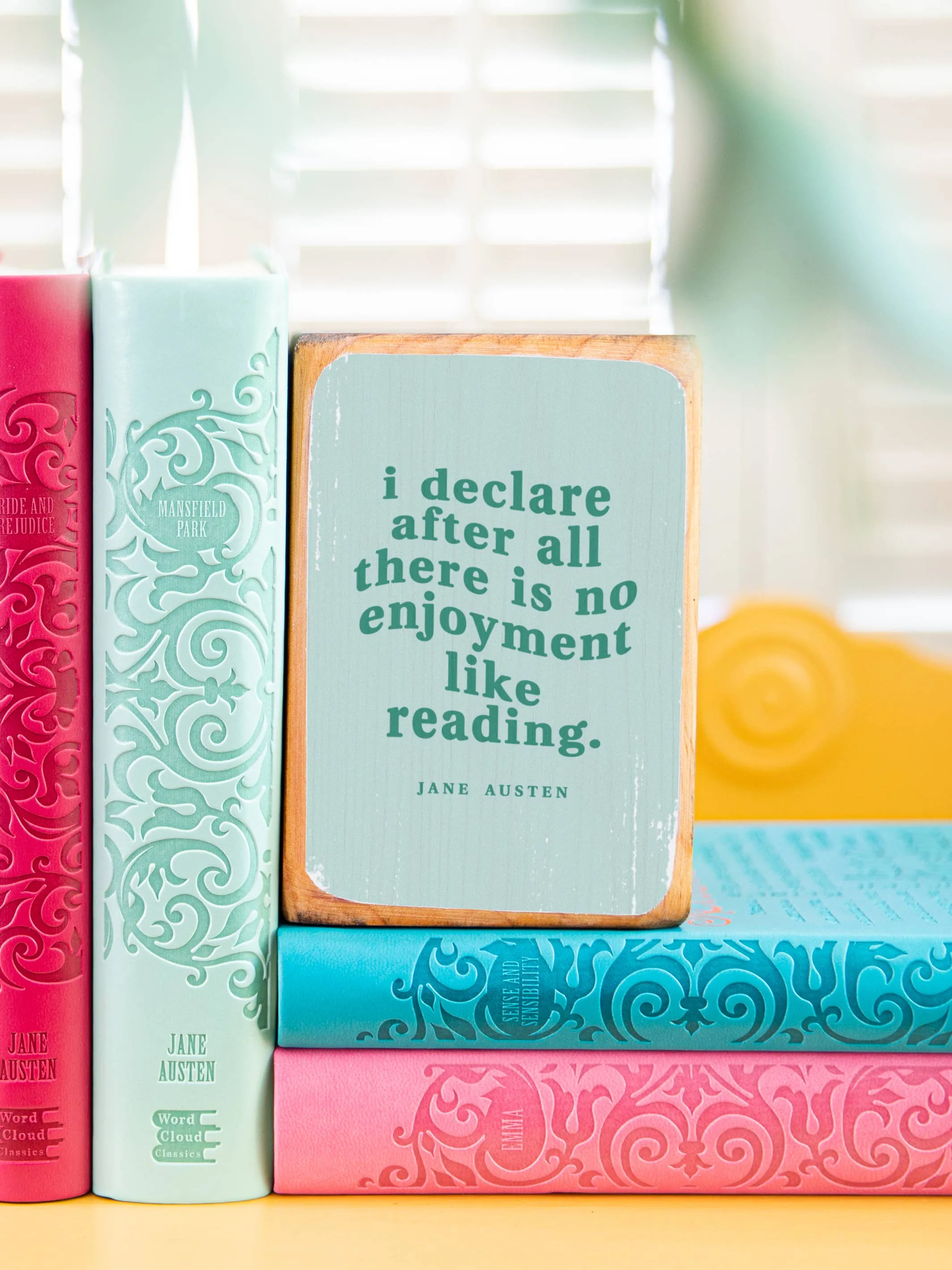 Jane Austen Reading Quote Bookend Set