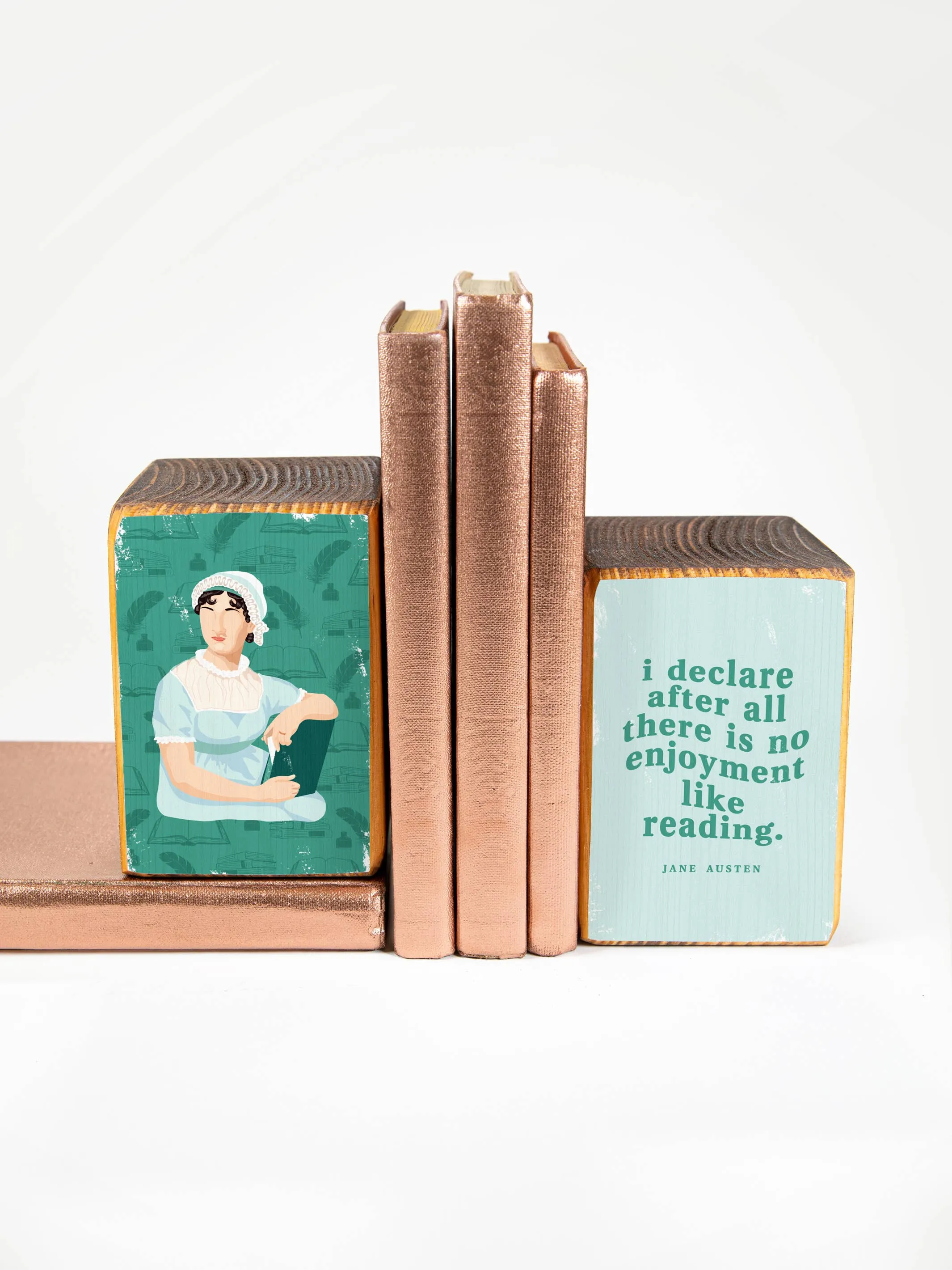Jane Austen Reading Quote Bookend Set