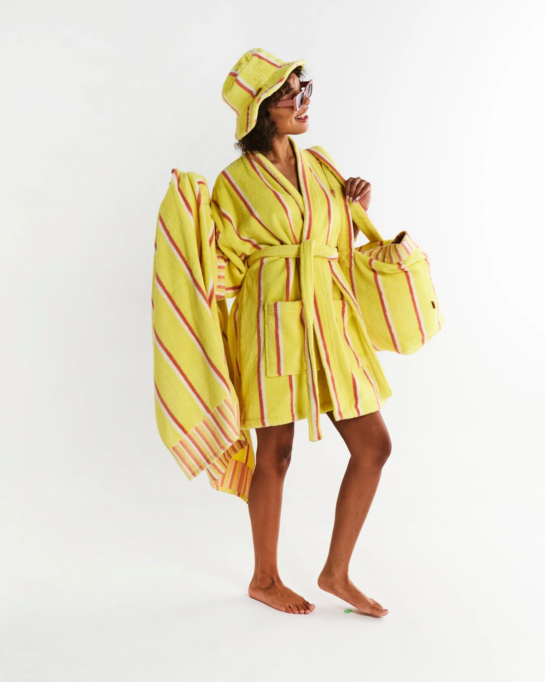 Kip & Co Pina Colada Stripe Terry Bath Sheet / Beach Towel