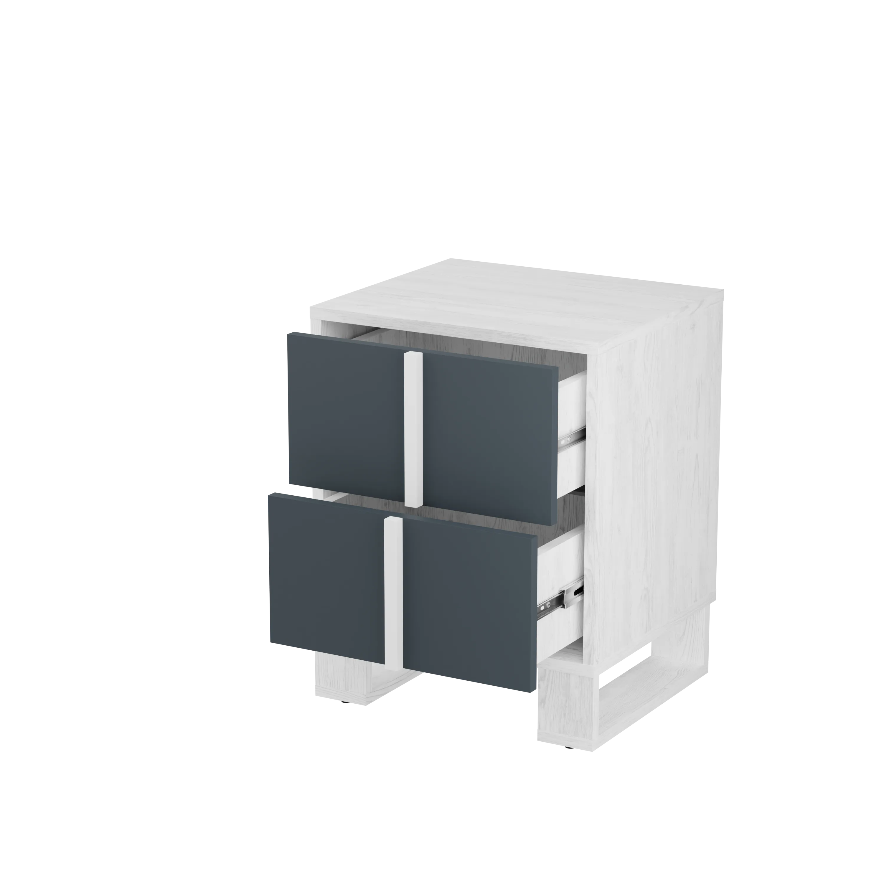 KIRA NIGHTSTAND GRAY & WHITE PINE (SET OF 2)