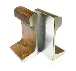 Large Antique Railroad Bookends Unpolished